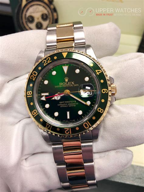 rolex gmt master ii two tone green dial